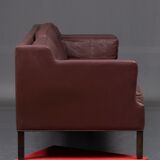 Three-seater leather sofa and one-seater armchair, scandinavian style