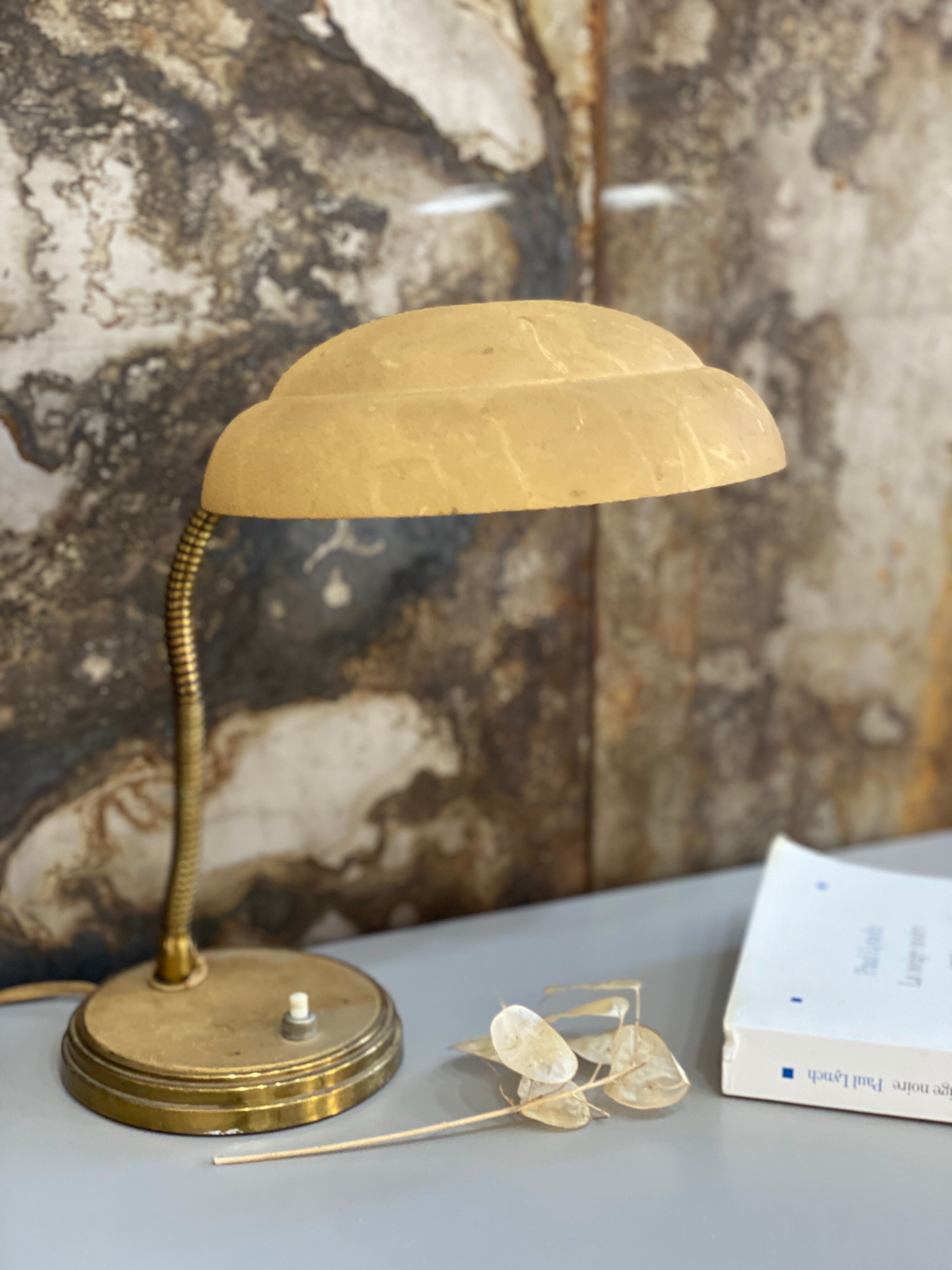 Antique metal bedside lamp