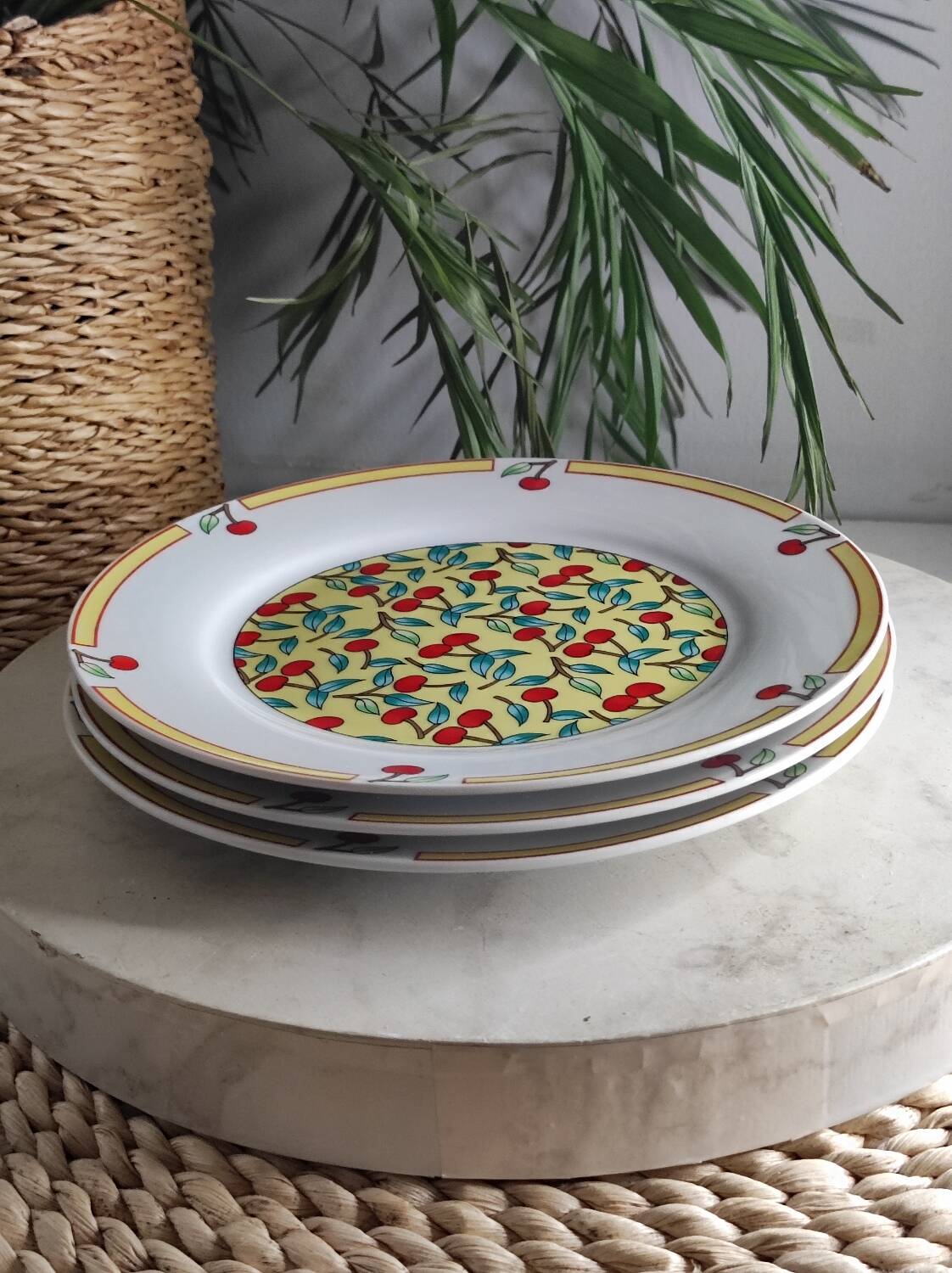 Assiettes à dessert cerise