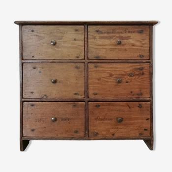 Ancien meuble à tiroir années 20-30 métier atelier bois