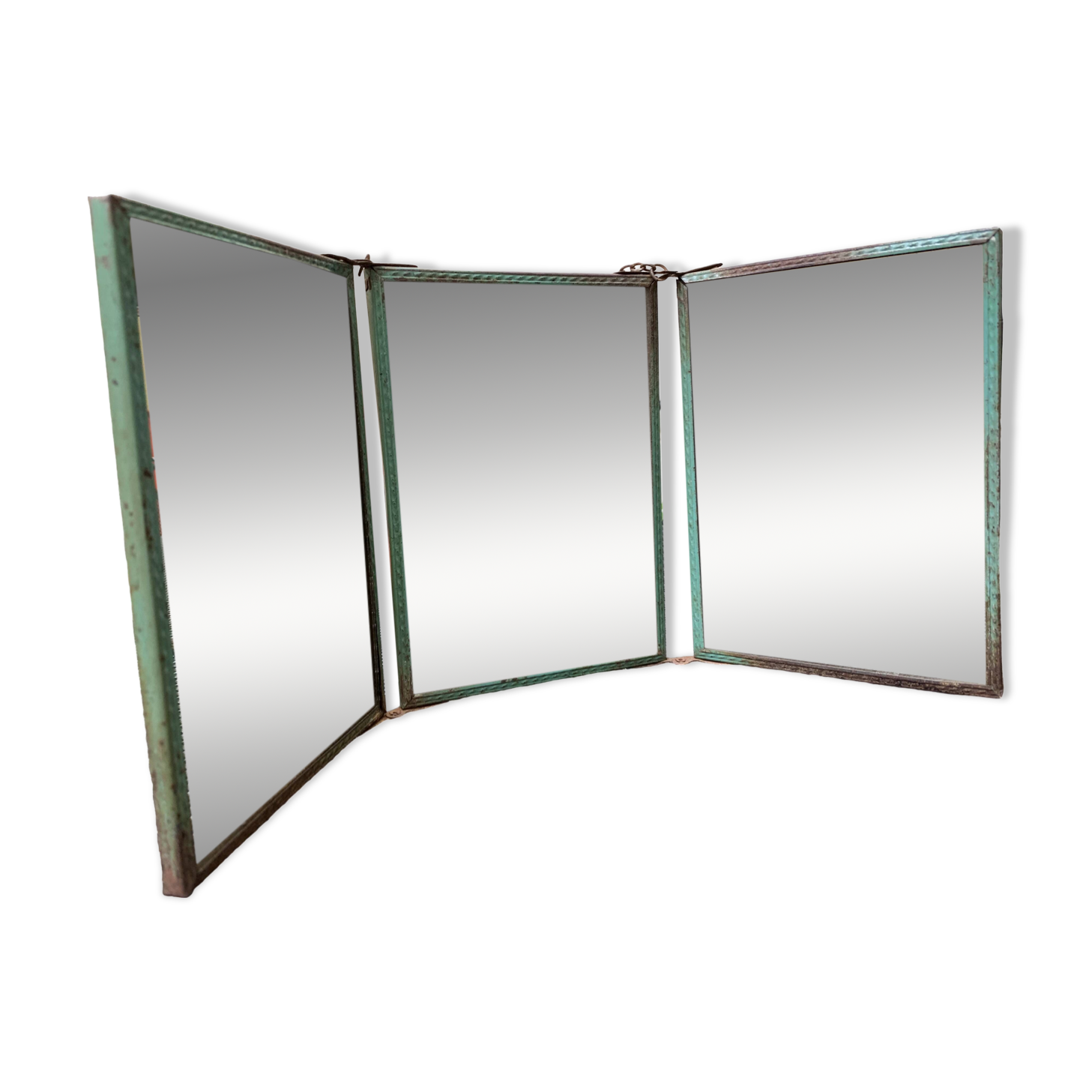 Barber mirror with painted decoration