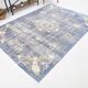 6x8 Faded Blue Oriental Vintage Rug, 194x258Cm
