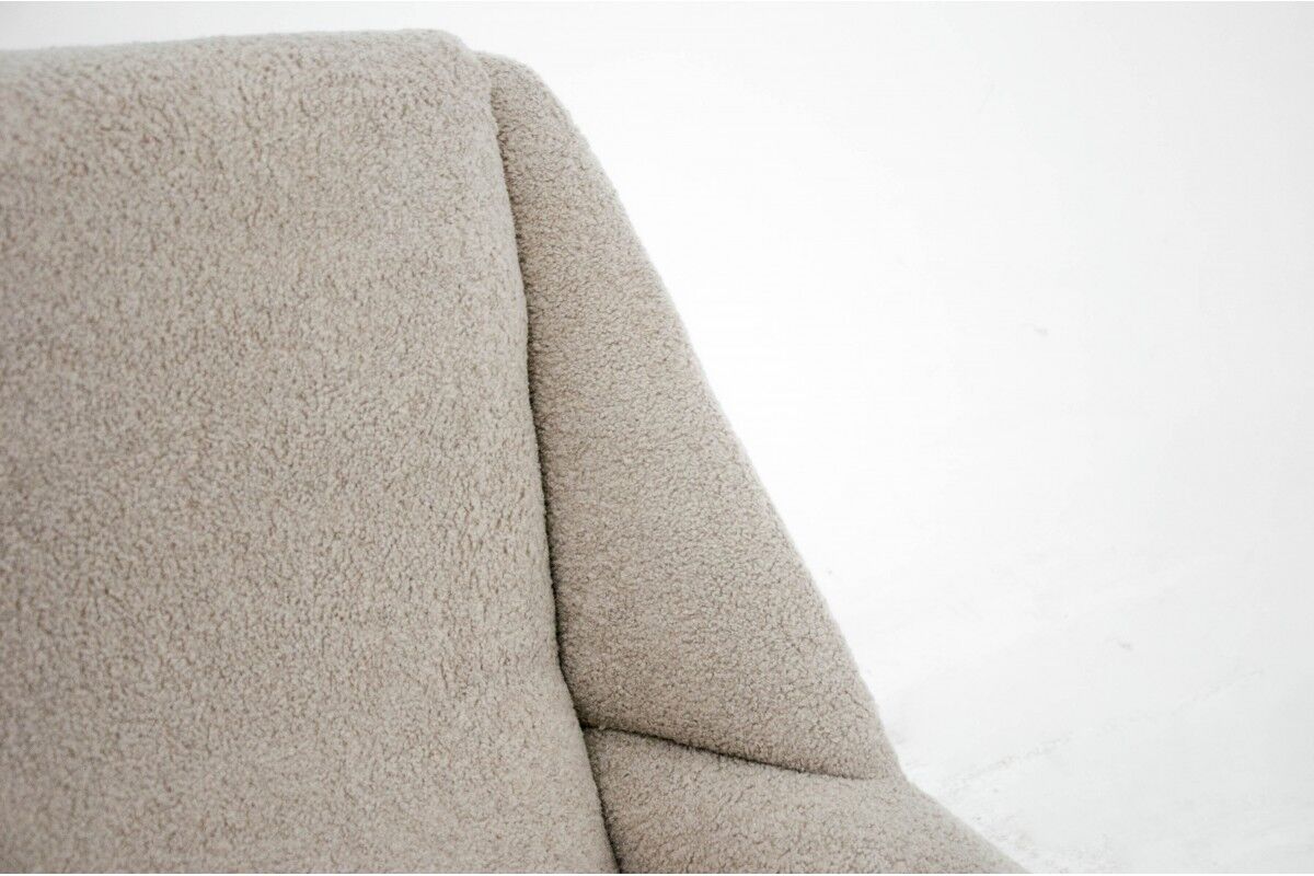 Beige bouclé armchair, danish design, 1960s