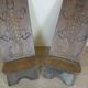 Central Africa circa 1950: pair of exotic wood chairs decorated with crocodile sculptures