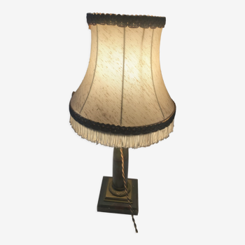 Lampe colonne empire en onyx vert