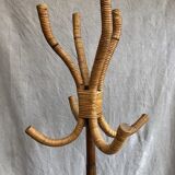 Rattan parrot coat rack