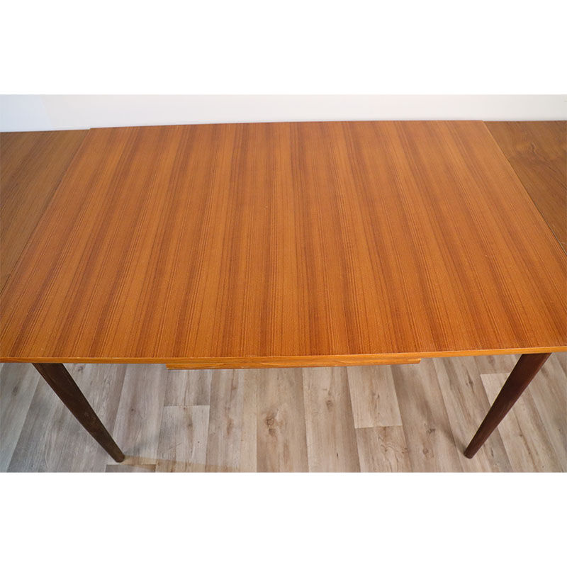 Extendable Scandinavian teak meal table around 1960