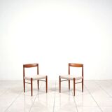 2 chaises de salle à manger en teck par HW Klein pour Bramin Mobler