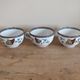3 cups of English porcelain decorated with butterflies