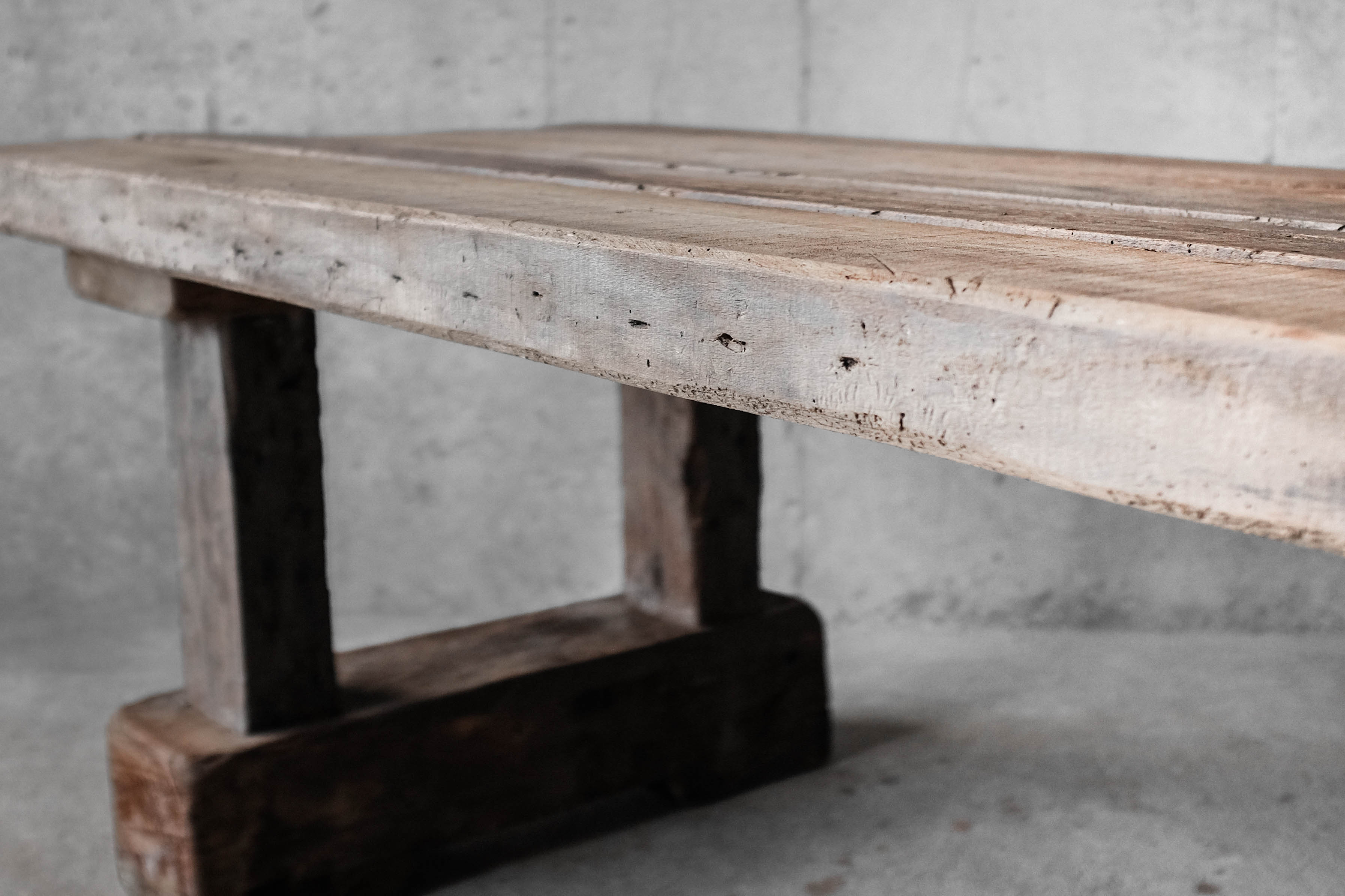 Primitive dining table, solid wood
