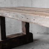 Primitive dining table, solid wood