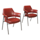 Pair of vintage metal and faux leather armchairs, Italian design, 1960s