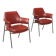 Pair of vintage metal and faux leather armchairs, Italian design, 1960s