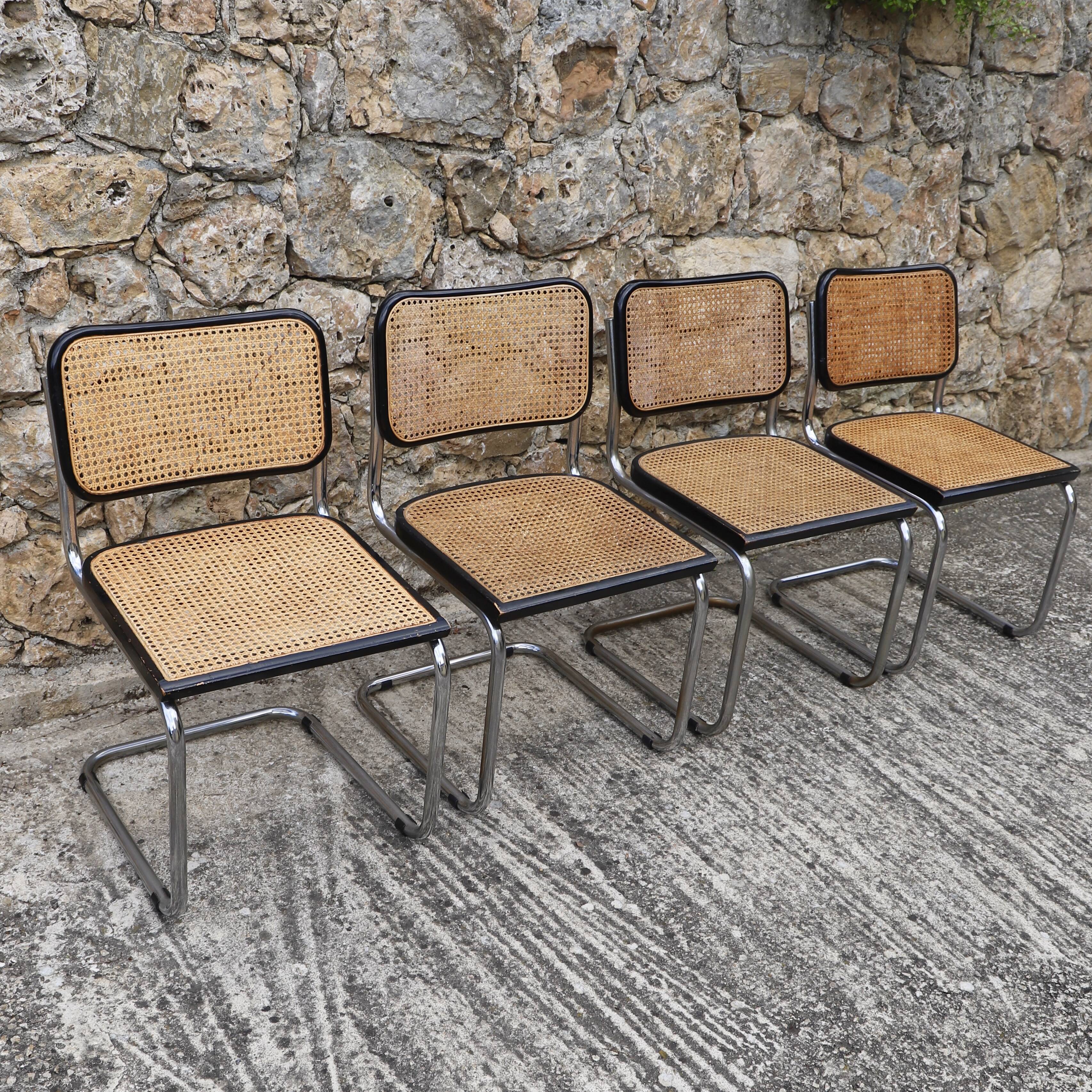 Lot de 4 chaises B32 et 2 fauteuils B64 Marcel Breuer