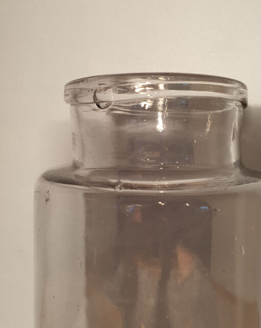 Large light glass vase, bubbled