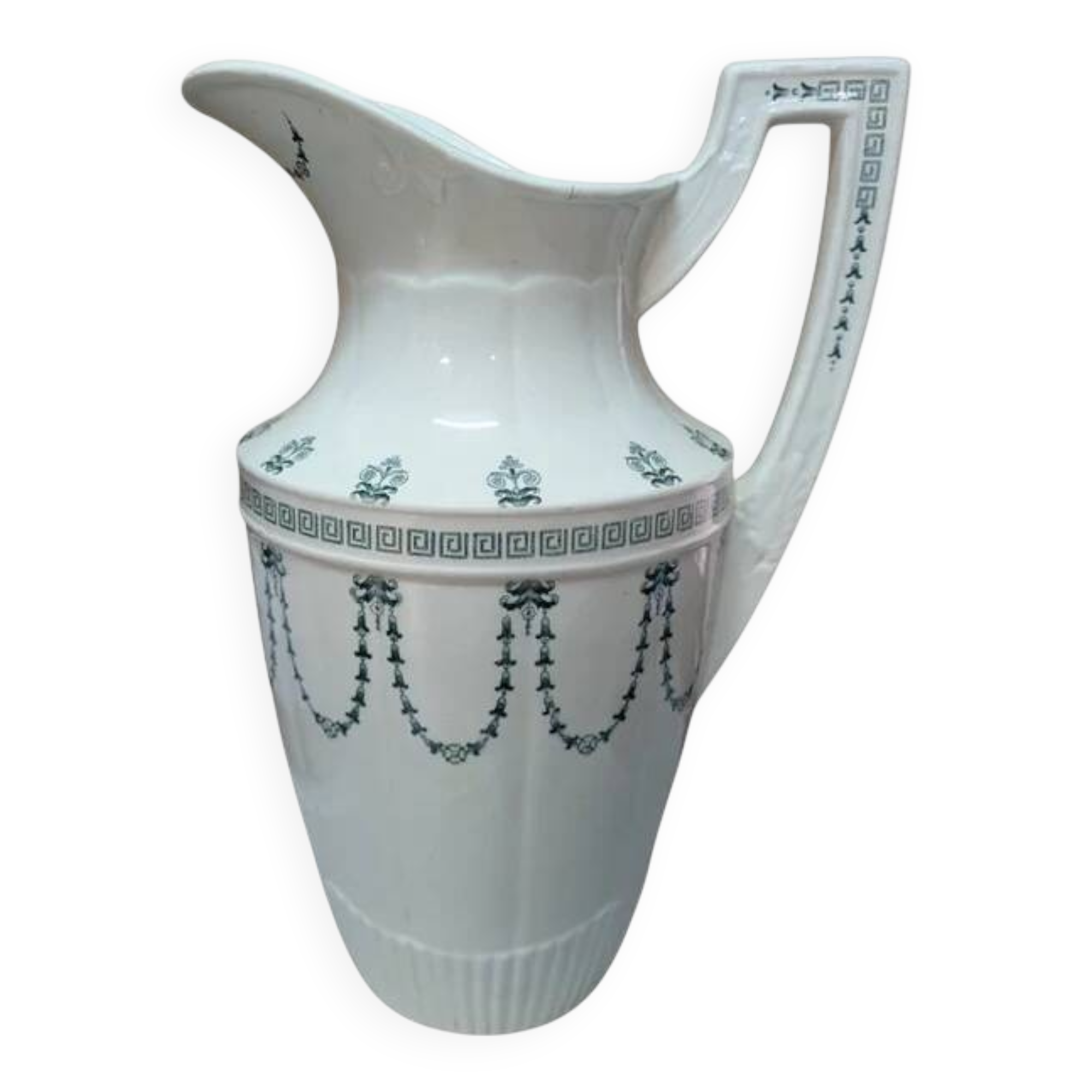 Opaque porcelain water jug from Gien: Terre de Fer Marie-Louise