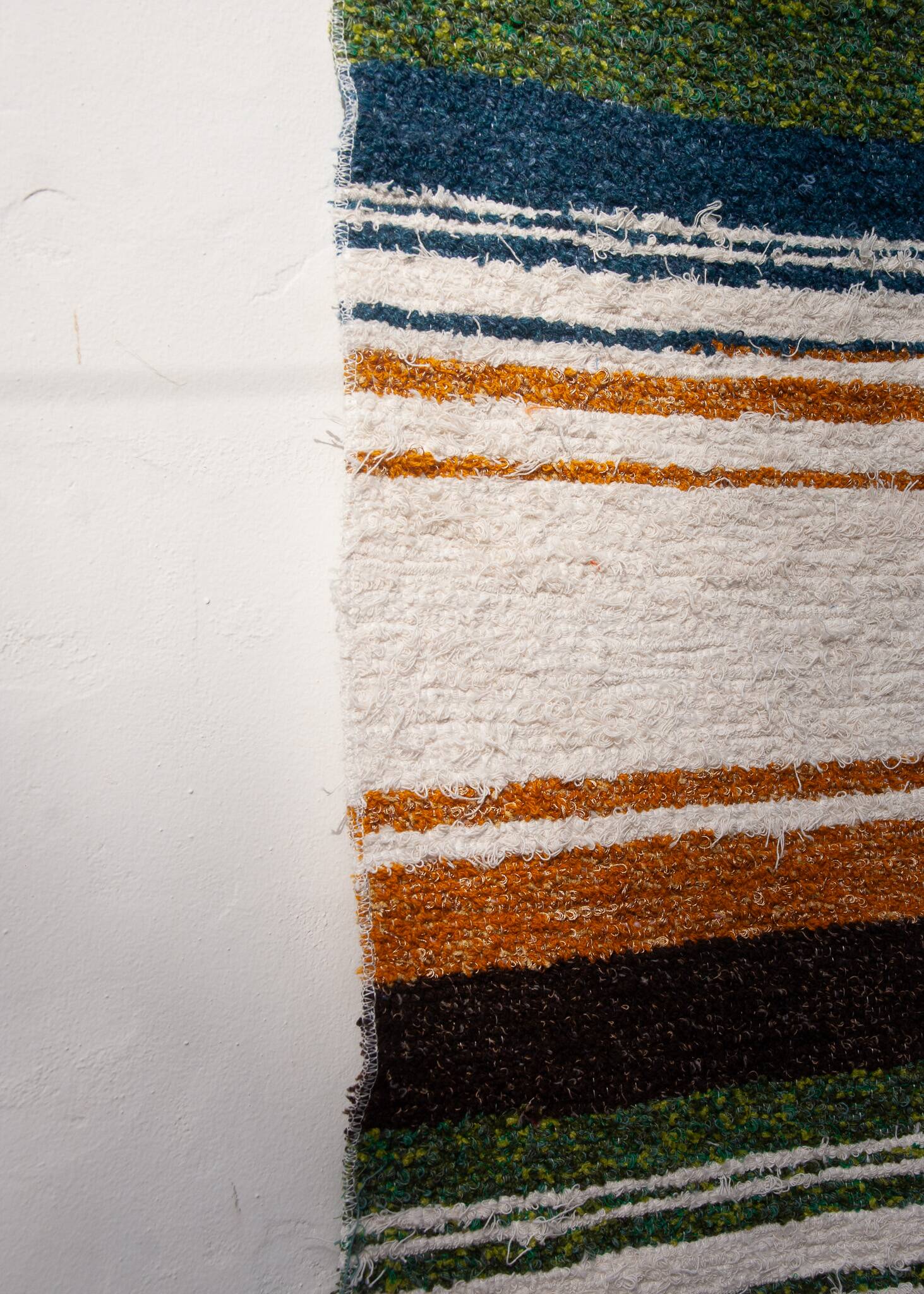 Hand-woven handmade rug made from recycled cotton