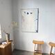 Toile abstraite blanche, peinture à l’huile XXème