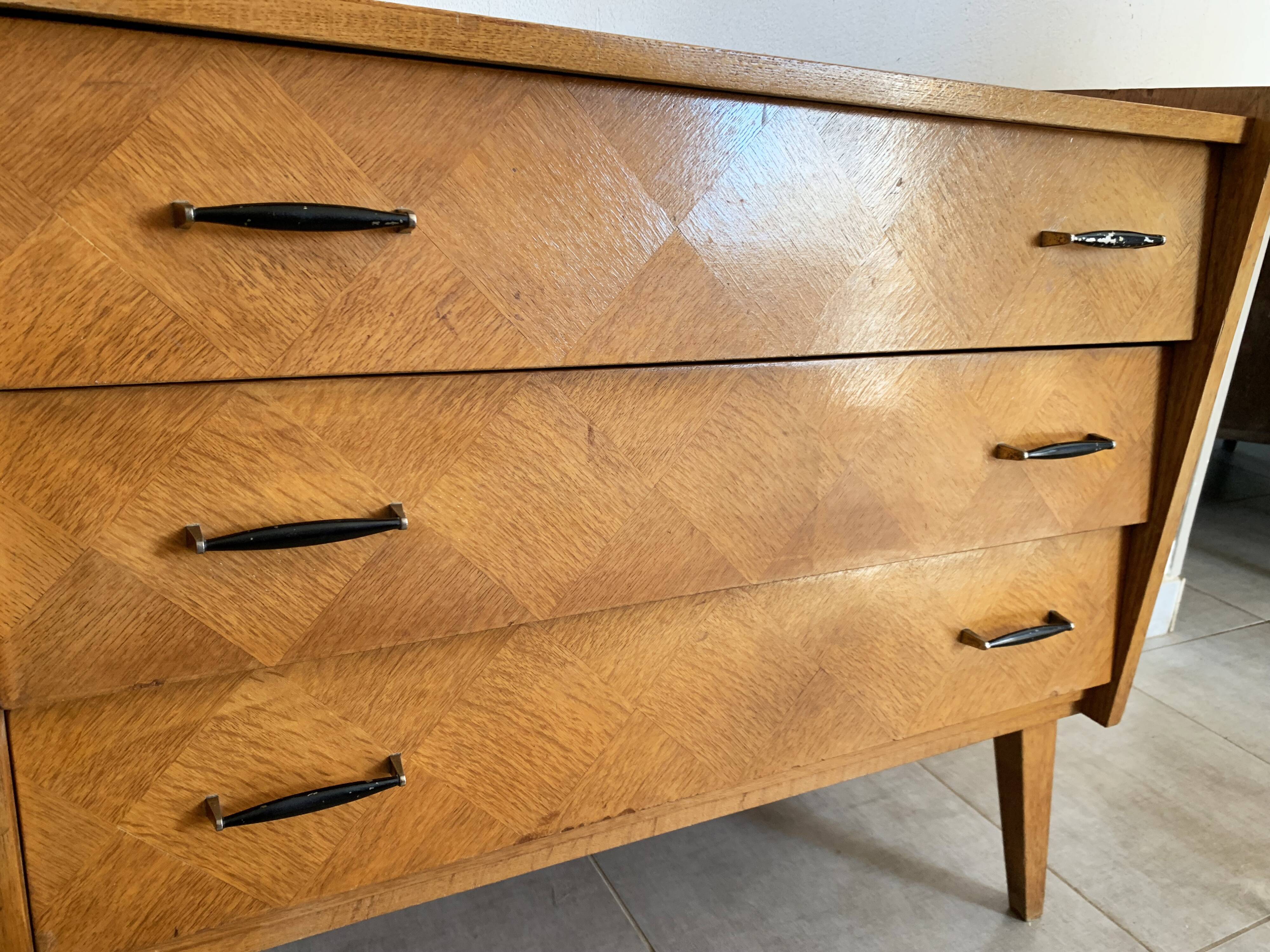Oak chest of drawers from the scandinavian 60s