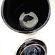 Klein blue terracotta pot set with silver metal