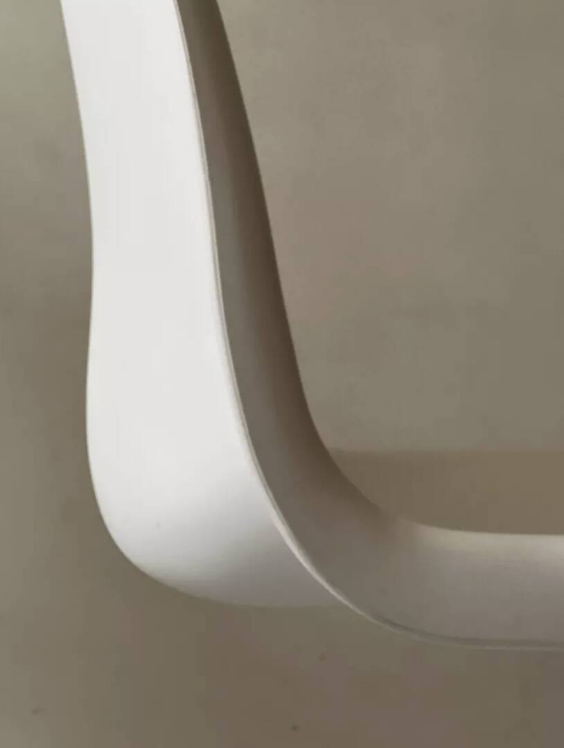 White monobloc design chair by Verner Panton, white edition Vitra.
