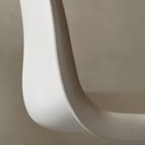 White monobloc design chair by Verner Panton, white edition Vitra.