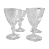 Suite of 4 glasses a port wine cooked in glass shear years 1930