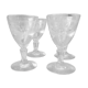 Suite of 4 glasses a port wine cooked in glass shear years 1930
