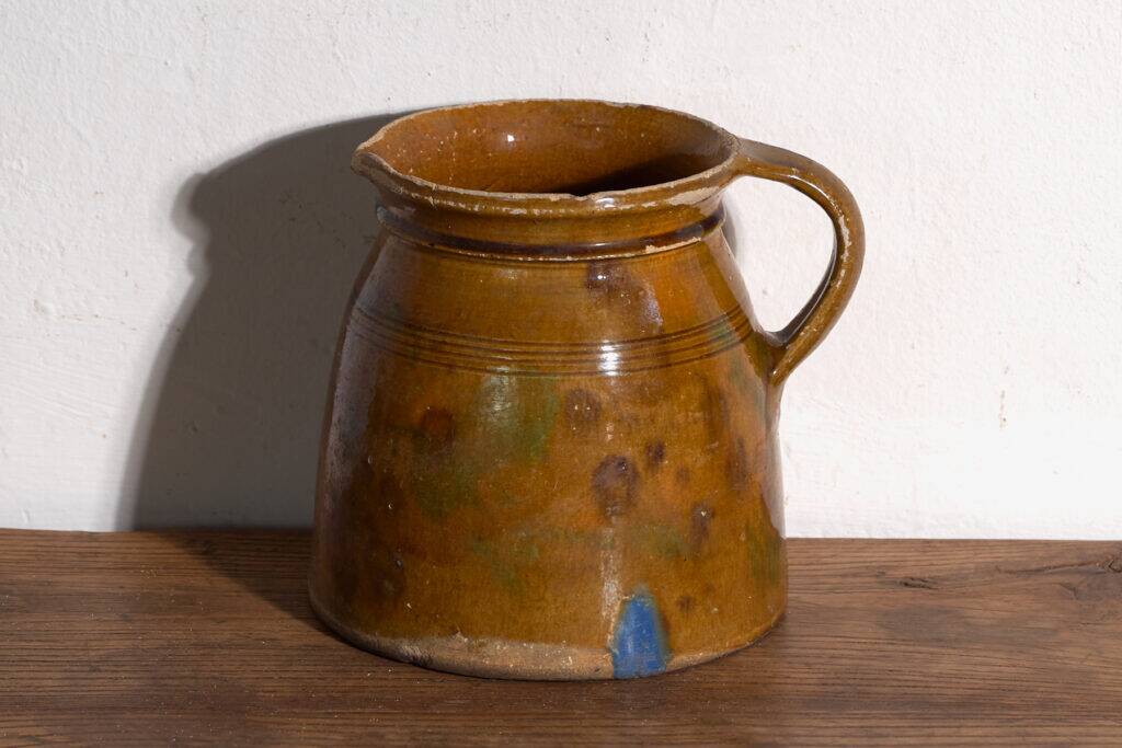 Old glazed ceramic jug – Central Europe, around 1930