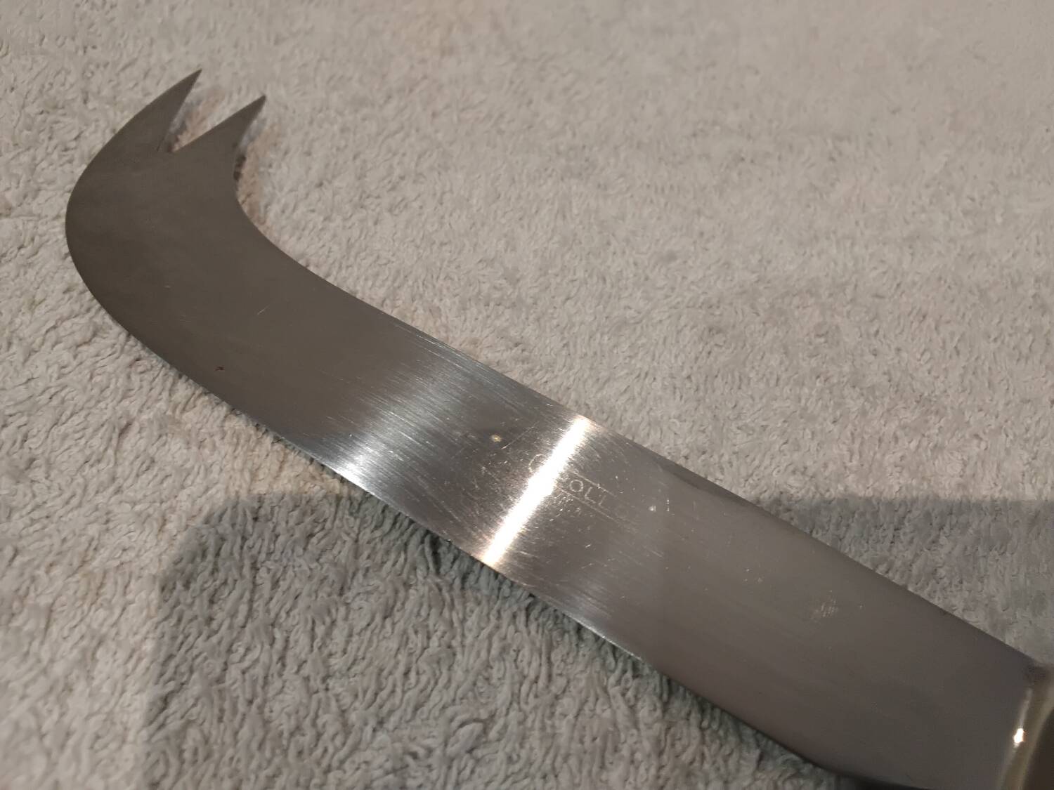 Art Deco silver-plated metal cheese knife by silversmith Apollo