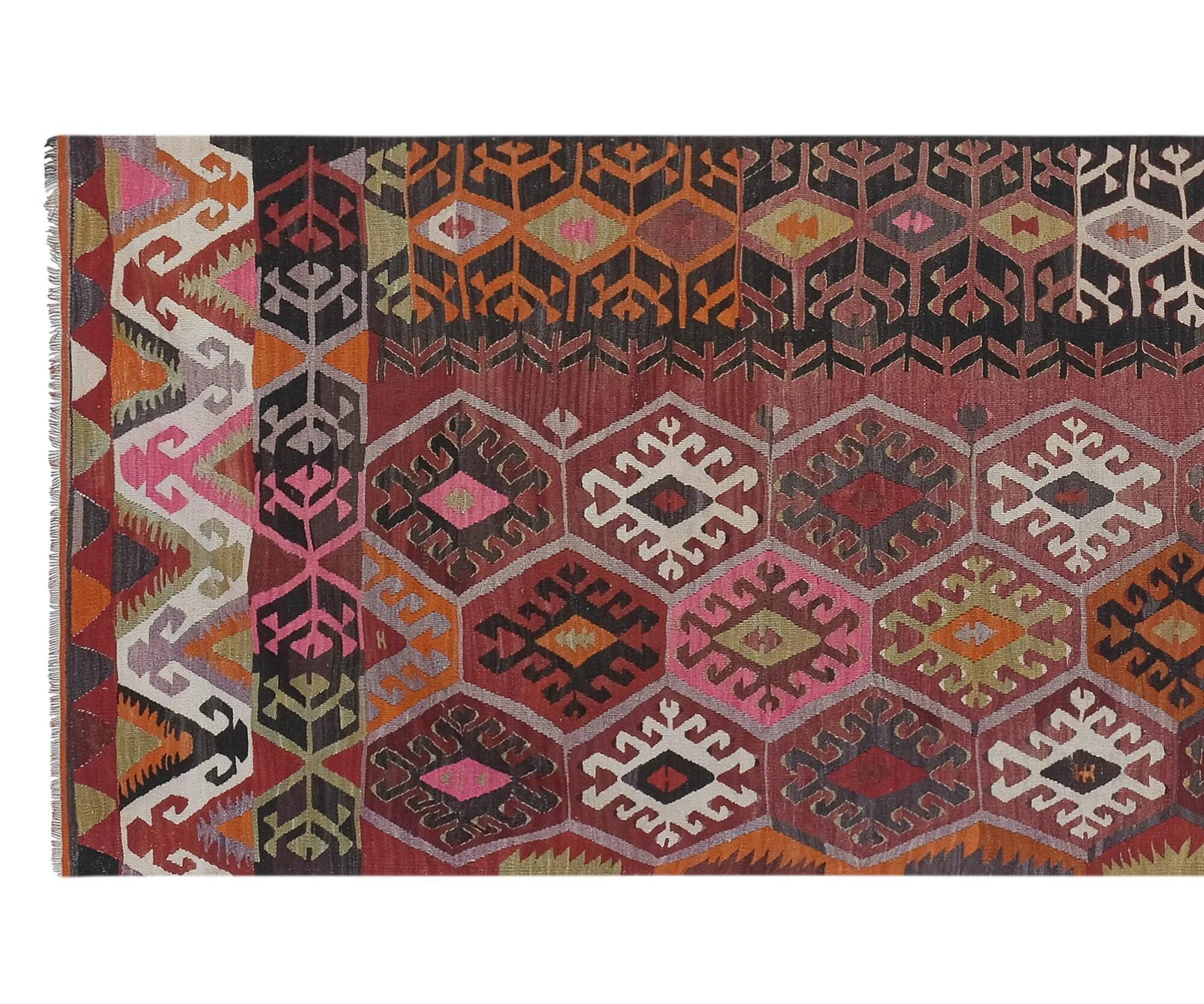 Vintage Turkish hallway rug 115x375 cm