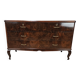 Chest of drawers with five drawers in wood and brass