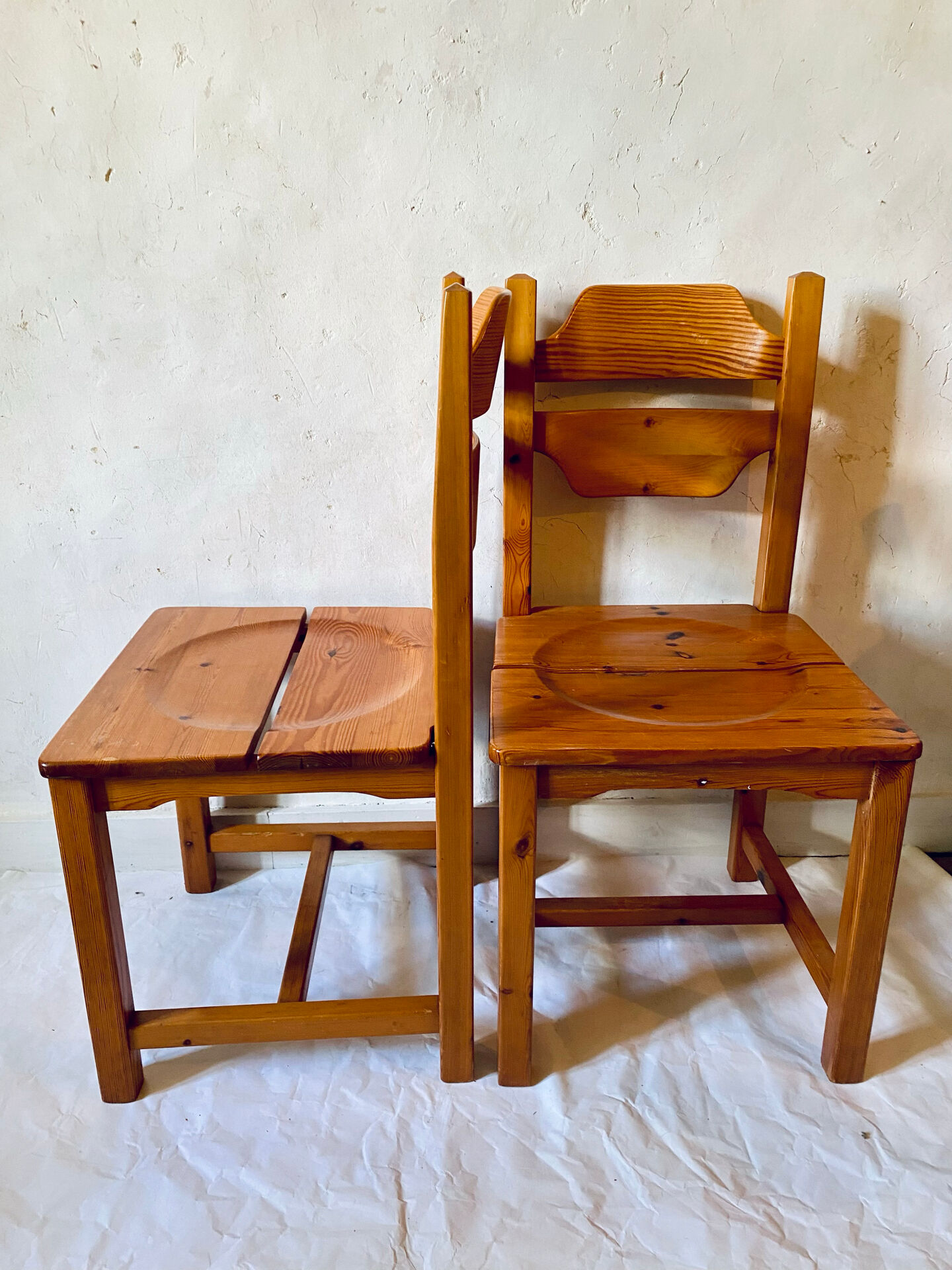 Brutalist chair pair