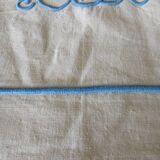 Antique linen sheet with JB embroidery
