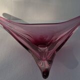 Triangular blown glass centerpiece