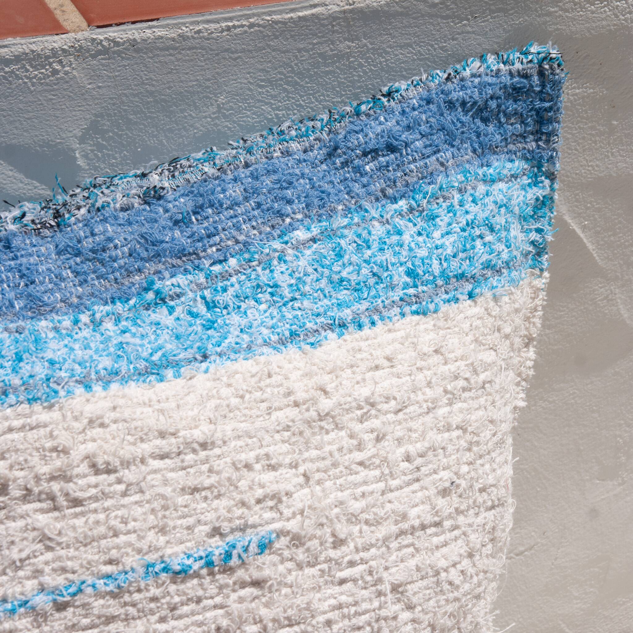 Housse de coussin artisanale en coton recyclé tissé main