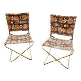 Pair of vintage Chantazur folding chairs from the 1960s - Canvas garden chairs