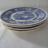 4 plates old faience 506 112 villeroy boch burgenland blue