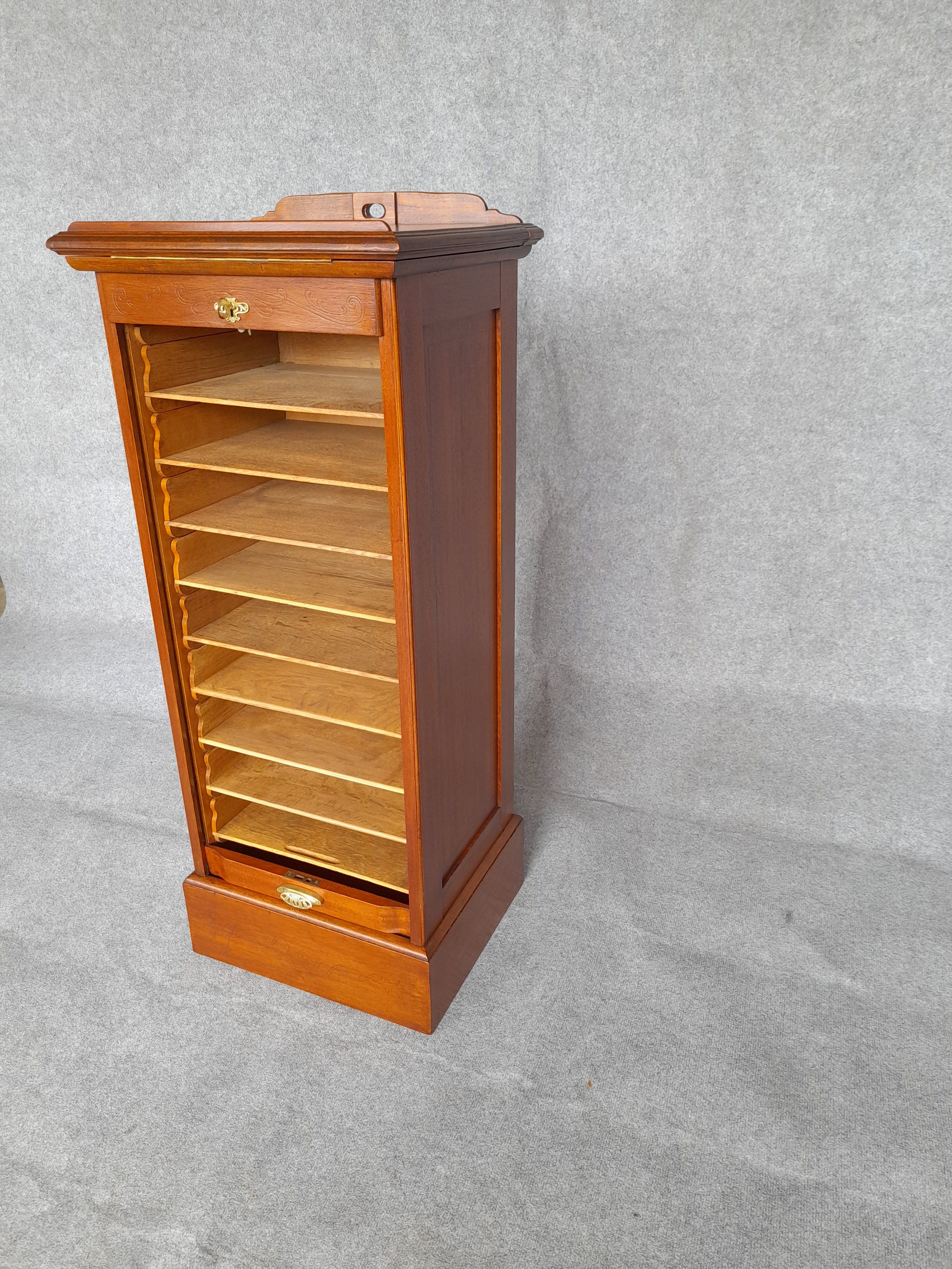 Filing cabinet with curtain and art nouveau desk