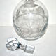 Vintage crystal decanter cut from star bevels and rice grains 1920-1930 bistrot