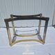 Vintage dining table golden brass chrome glass