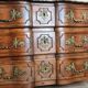 Louis XIV period Arbalette chest of drawers in solid walnut circa 1700