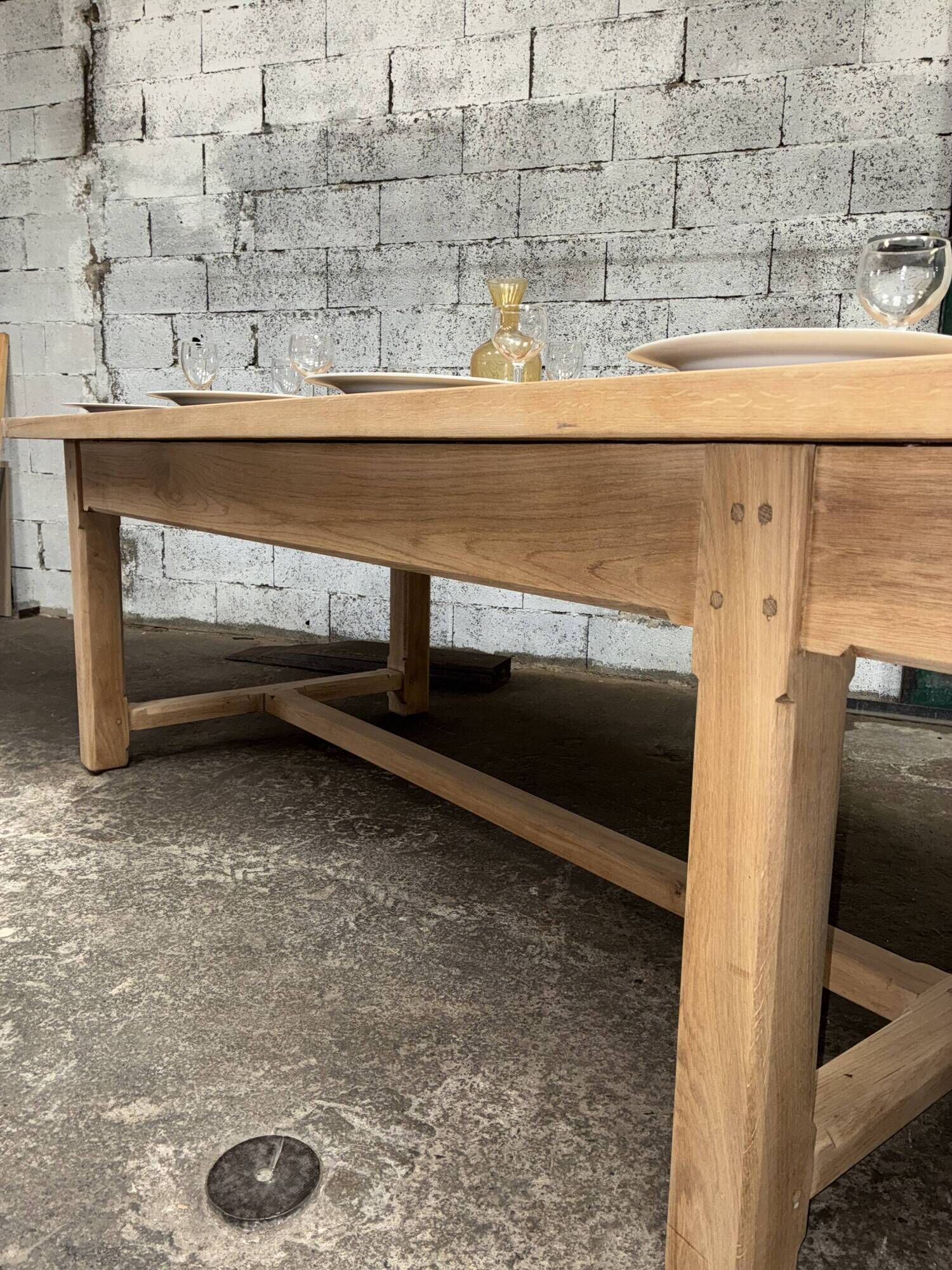 Solid oak farmhouse table