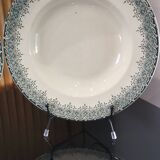 4 assiettes creuses en Terre de Fer Longwy modèle "Suzanne"