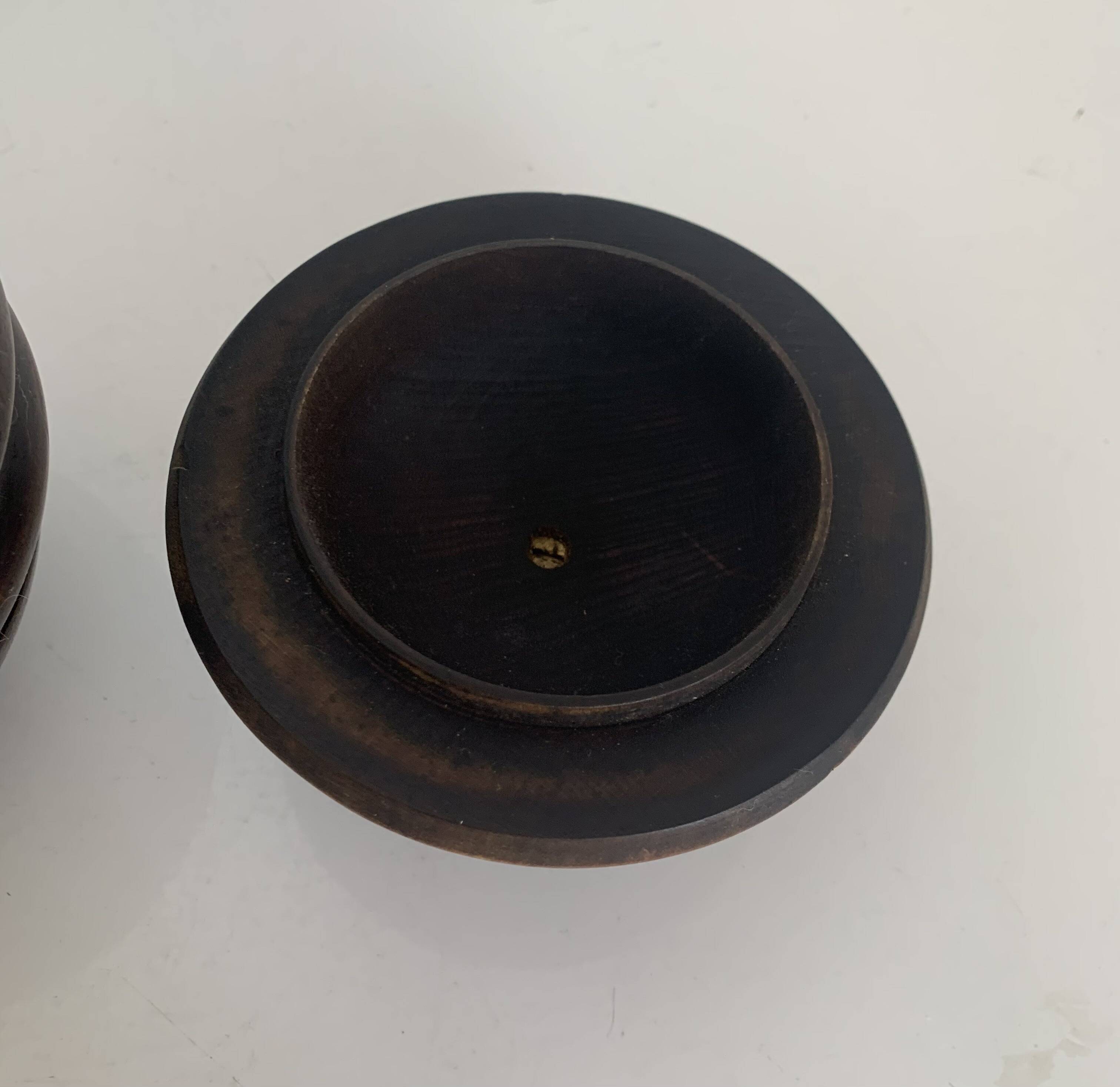 Pot à tabac vintage 1930 tabatière bois sculpté pipe - 15 x 12 cm