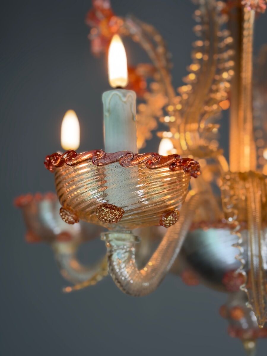 Lustre vénitien en verre de Murano, vers 1940