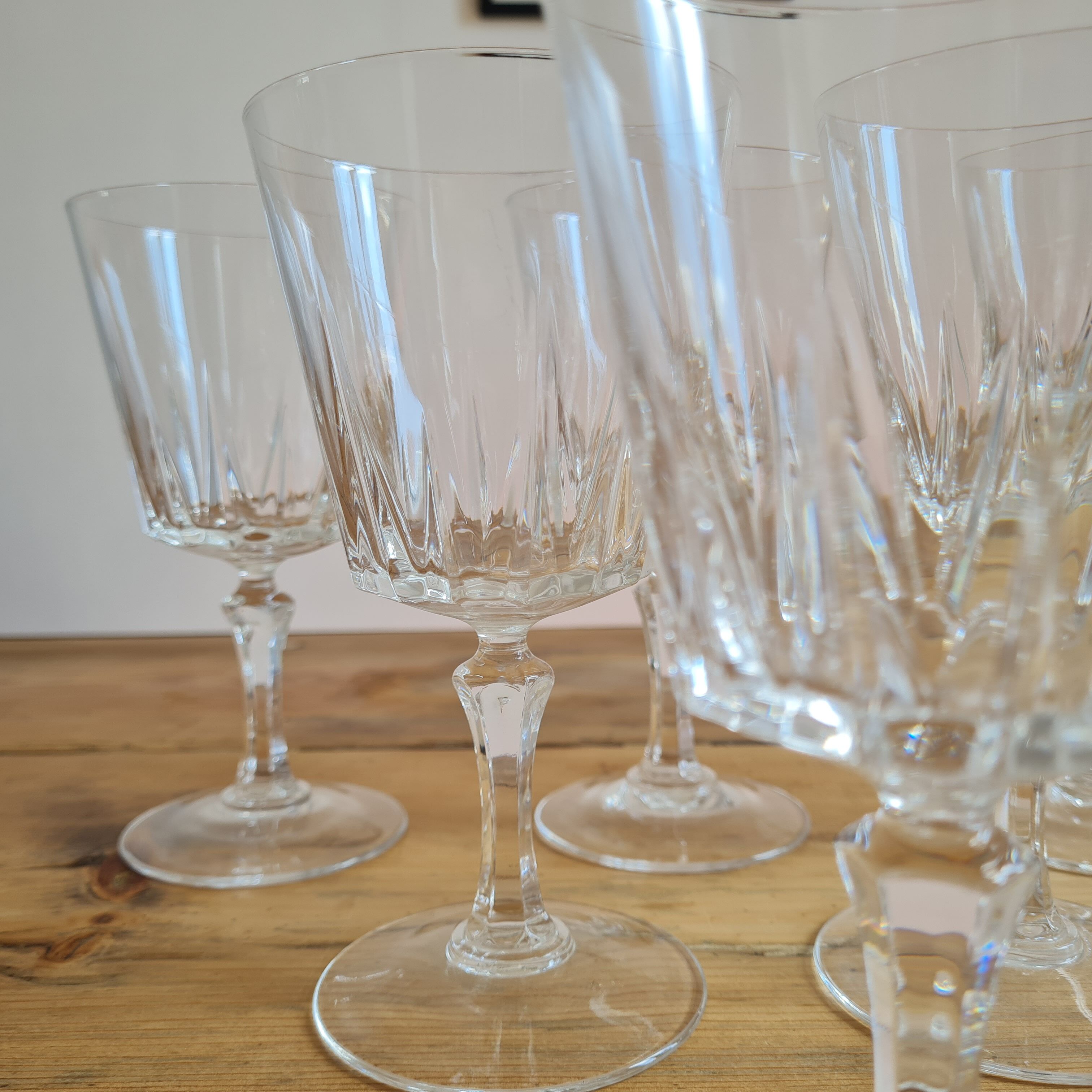 Service de 6 verres à eau en cristal ciselé
