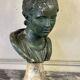 Young Boy, Plaster Bust with Green Patina, Circa 1900