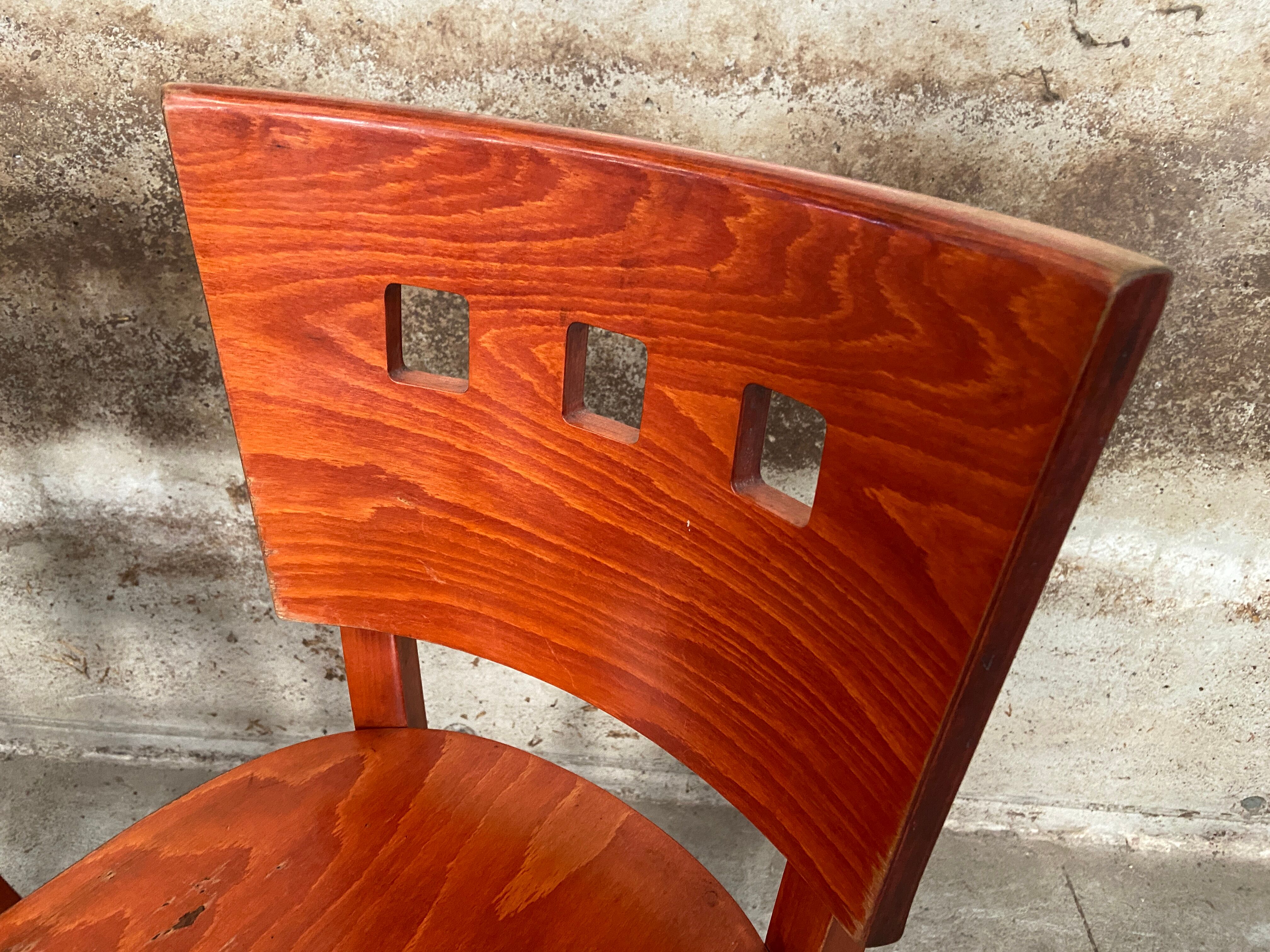 4 Bentwood bar stools 1980-90