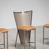 Frans Van Praet set of four postmodern Sevilla chairs 1990
